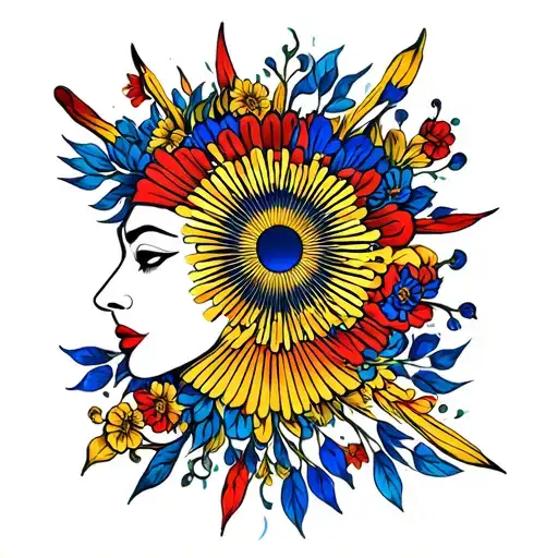 Colombia flag tattoo design idea