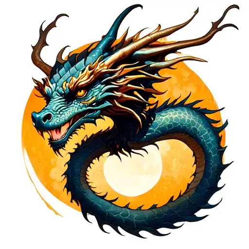 libra and dragon tattoo design idea