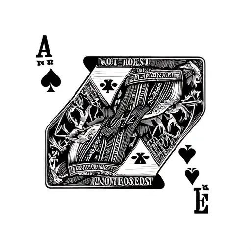 2 cards - peak ace and peak king (fan, ace from above). Well, the tuza says Voluntas non est possessio or Desire Deni tattoo design idea