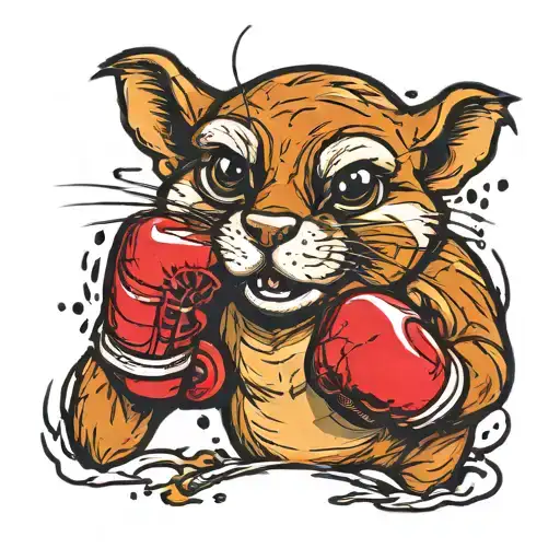a chipmunk boxer in boxing gloves with a black eye tattoo design idea