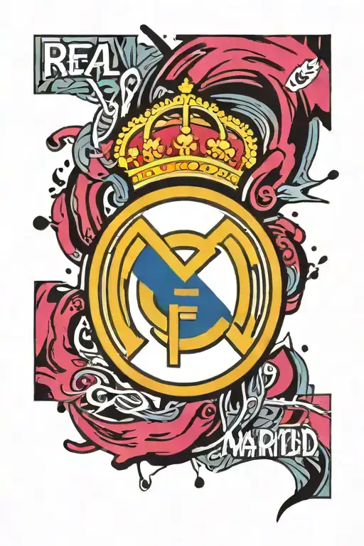 Real Madrid logo with text and nothing else tattoo design idea