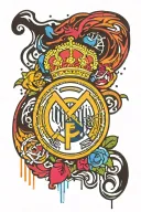Real Madrid logo with text and nothing else tattoo design idea
