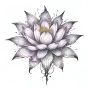 darker colors such as red,violet and maroon to resemble deep space, keep the lotus flower.exploding star at center  tattoo design idea