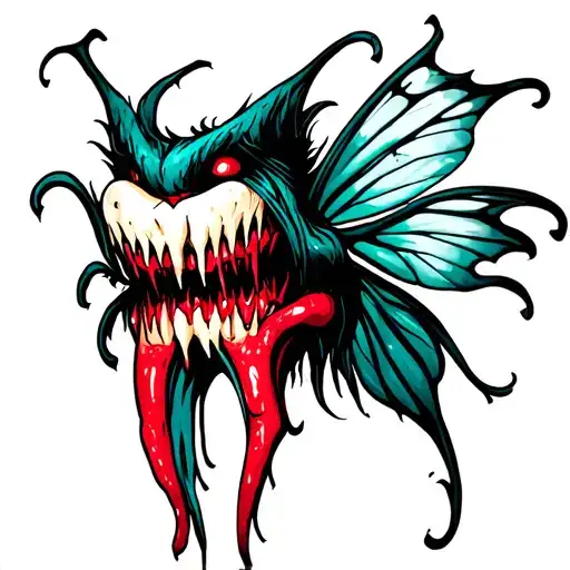 evil tooth fairy tattoo design idea