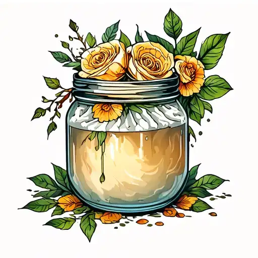 alabaster jar overflowing tattoo design idea