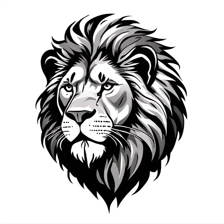 lion head tattoo design idea