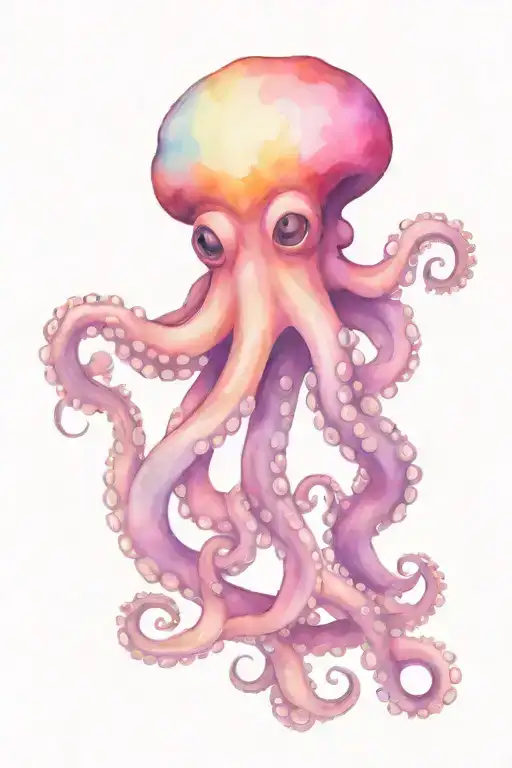 octopus psychedelic mushrooms tattoo design idea