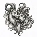 Capricorn And Geminis  love tattoo design idea