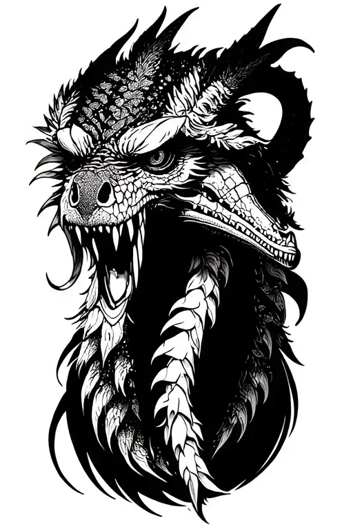 Create a tattoo featuring mythological creatures from Puerto Rican and Washington State folklore tattoo design idea