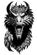 Create a tattoo featuring mythological creatures from Puerto Rican and Washington State folklore tattoo design idea