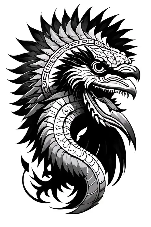 aztec god quetzalcoatl tattoo design idea
