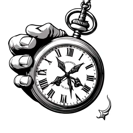 grimreaper holding pocketwatch tattoo design idea