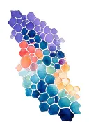 honeycombs from neck to elbow crumbling into a matrix tattoo design idea