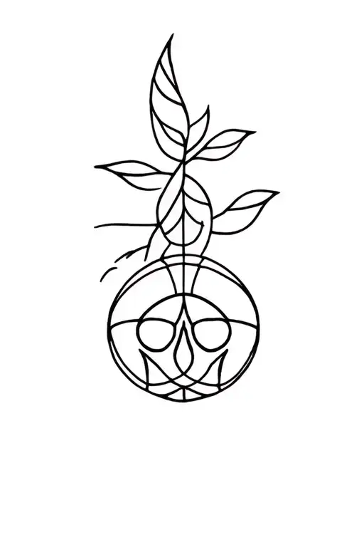 A minimalist and abstract tattoo of a Grateful Dead stealie logo, symbolizing life and music tattoo design idea