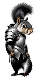 Castle ruins, squirrel wearing armour tattoo design idea