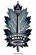 Toronto maple leafs Toronto BlueJays and Toronto Raptors arm sleeve with the cn tower tattoo design idea