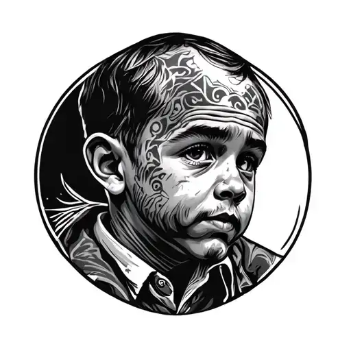 Child Dad tattoo design idea