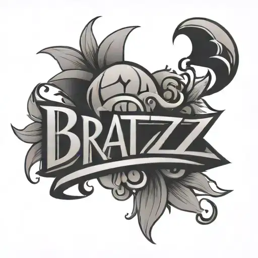 Bratz word logo tattoo design idea