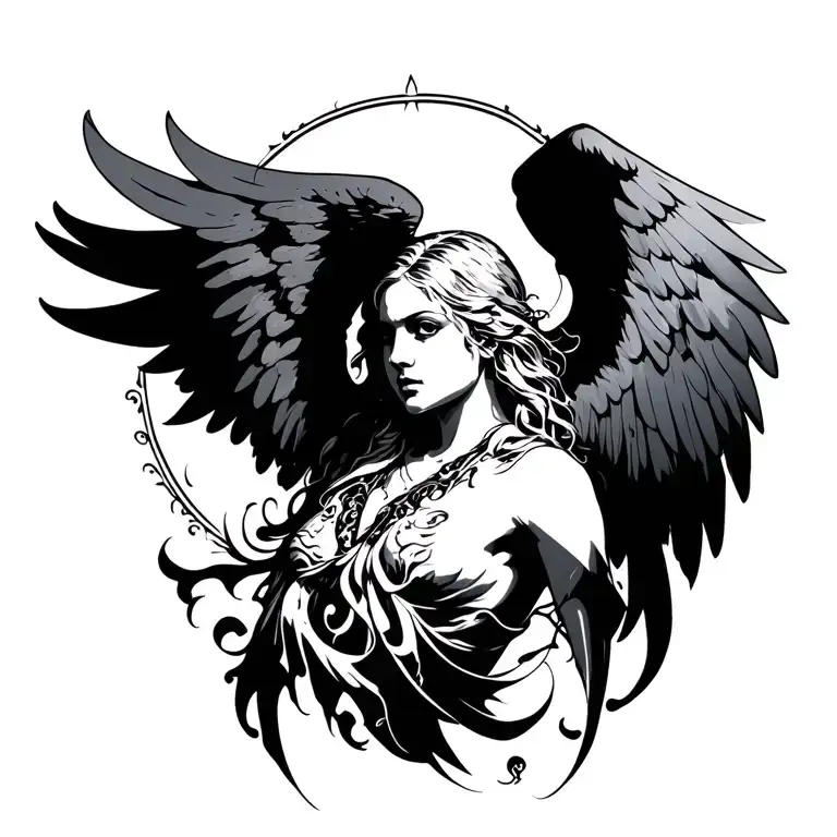 dark angel tattoo design idea