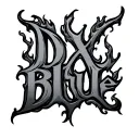 "DXBLUE" flames tattoo design idea