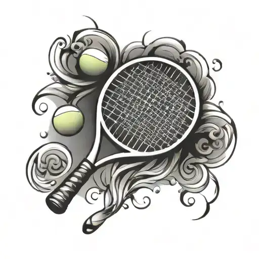 tennis racket tattoo design idea