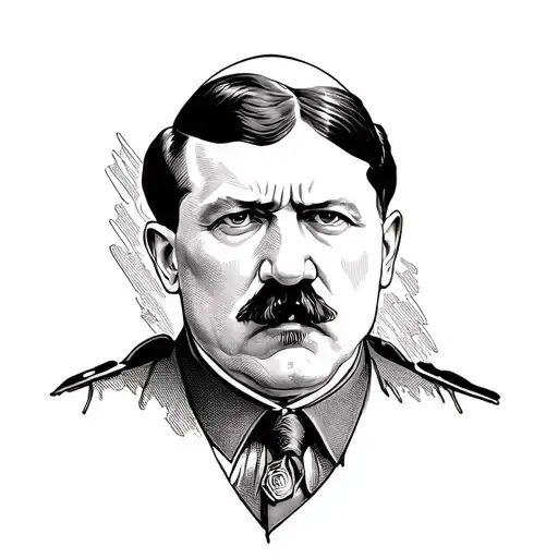 hitler outline tattoo design idea