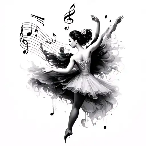 tattoo that involves drama dance and music tattoo design idea