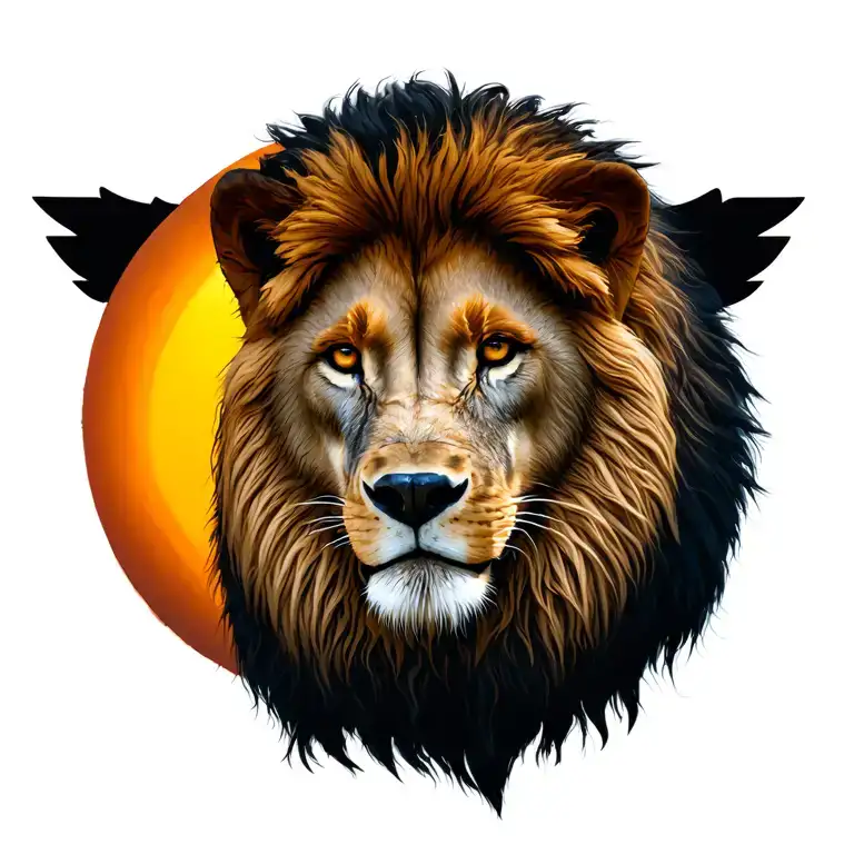 The combination of the lion, the sun, and the wolf in sheep's clothing tattoo design idea