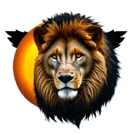 The combination of the lion, the sun, and the wolf in sheep's clothing tattoo design idea