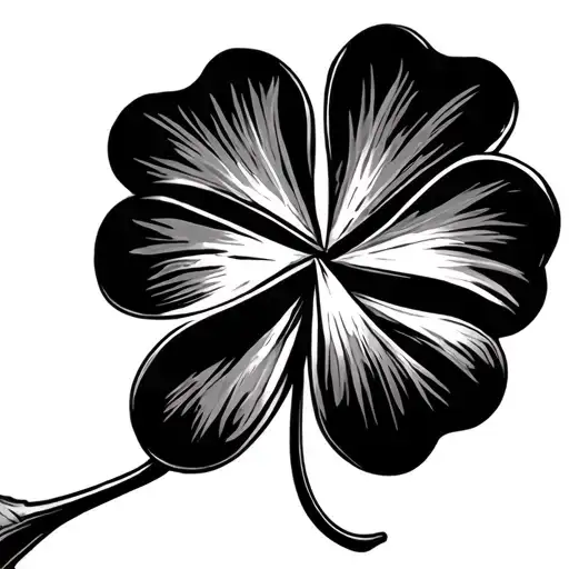 A five leaf Clover with Odradek Terrain Scanner tattoo design idea