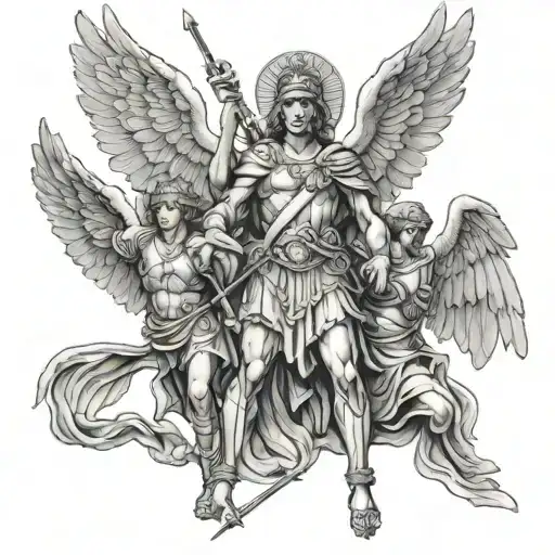 Saint Raphael, Saint Michael and Saint Gabriel tattoo design idea