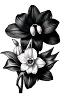 british daffodil lily of valley tattoo design idea