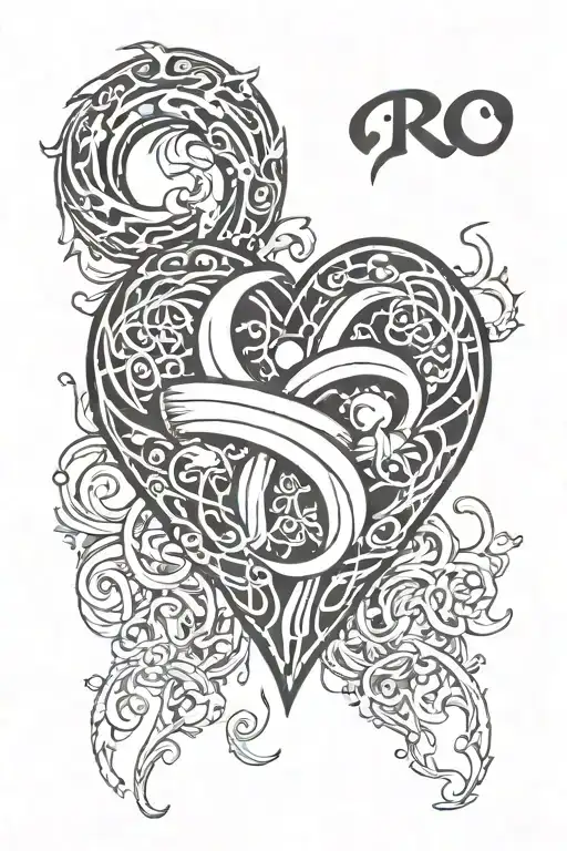 heart Infiniti sign with RAC inside  tattoo design idea