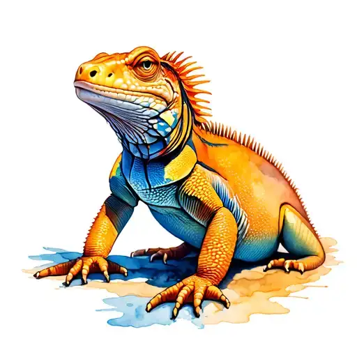 Aruba iguana tattoo design idea