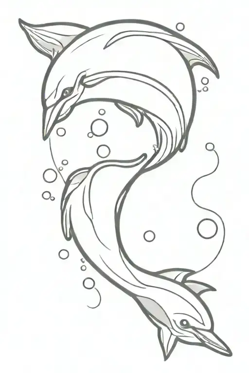 dolphin and sand dollar in the shape of a semi colon tattoo design idea