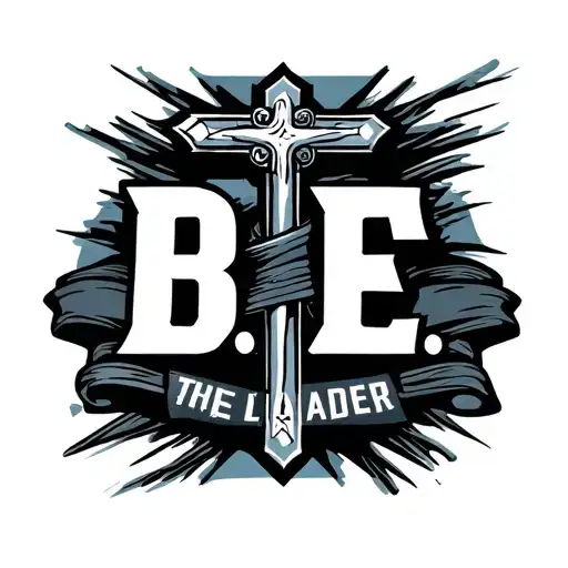 "B.E. The Leader, " catholic cross wrapped tattoo design idea