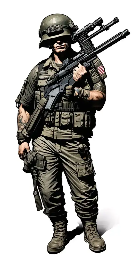 military and fallen brother tattoo design idea