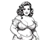 chubby pin up girl tattoo design idea