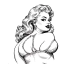 chubby pin up girl tattoo design idea