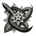 Snake Dagger David star tattoo design idea