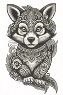 husky monkey penguin totem pole tattoo design idea