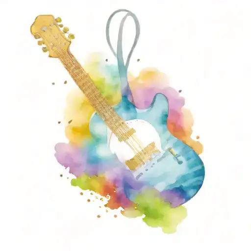 musical instruments, sheet music, 2 purple hearts, sunshine, rain clouds, snow on the mountains, army dog tags tattoo design idea