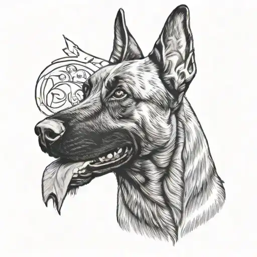 Belgian Malinois tattoo design idea