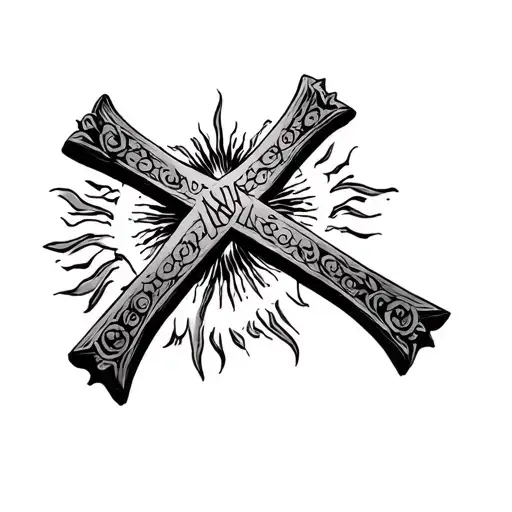  st. andrew cross the word wowo Philippines sun,  tattoo design idea