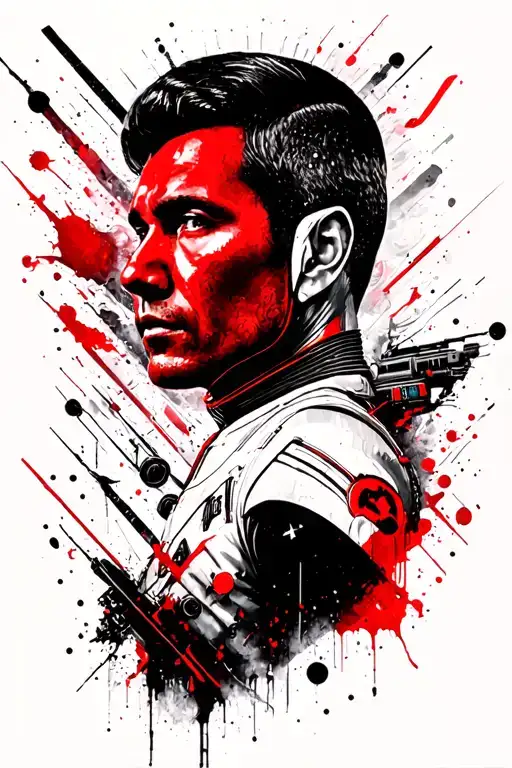 Science Fiction inspired tattoo festuring Star Trek as the focal point tattoo design idea