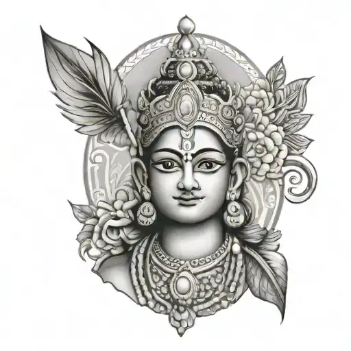 krishna god hindu god tattoo design idea
