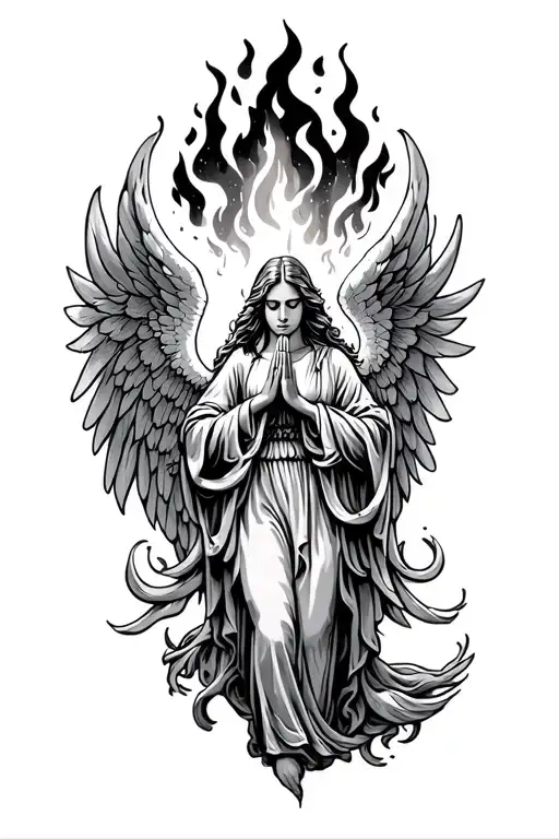 The whoring angel rising burning prayers tattoo design idea