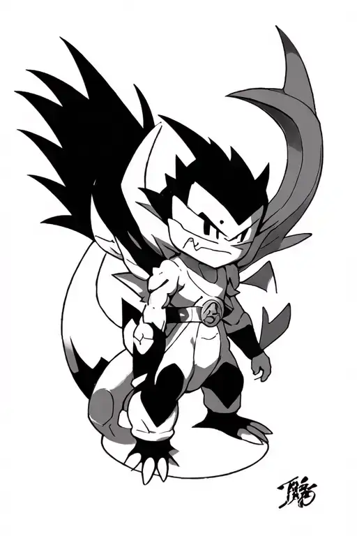 dragonball  Yu-Gi-Oh  pokemon Digimon tattoo design idea