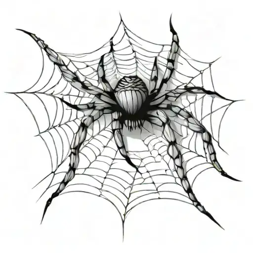 spider weaving a web tattoo design idea