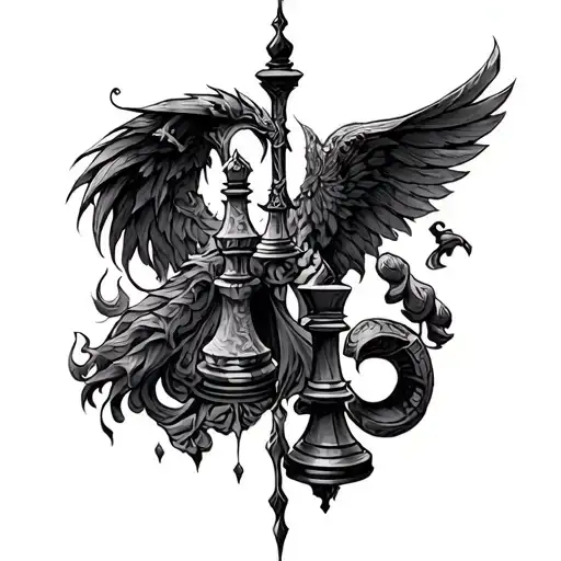 mtg chess and final fantasy tattoo design idea